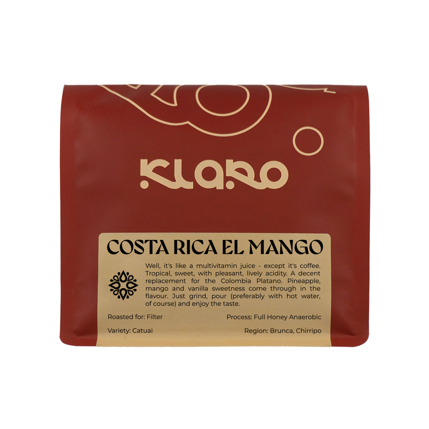 Klaro - kawa ziarnista Kostaryka El Mango Full Honey Anaerobic Filter 200g
